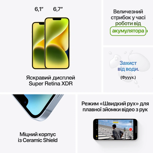 Мобильный телефон Apple iPhone 14 128GB Yellow (MR3X3RX/A) – фото