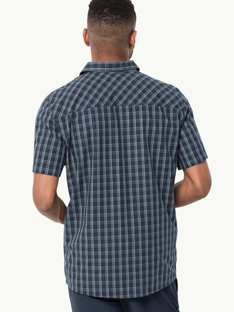 Рубашка хлопковая летняя мужская Jack Wolfskin Hot Springs Shirt M 1402333-7630 L Синяя (4064993656381) 