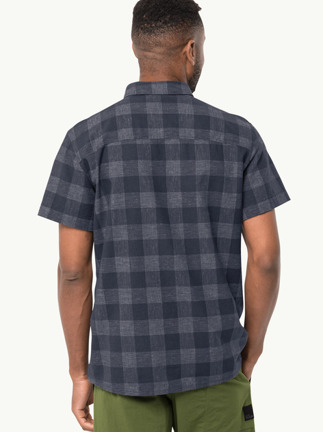 Рубашка летняя мужская Jack Wolfskin Highlands Shirt M 1403412-7630 XXL Синяя (4064993657005) 