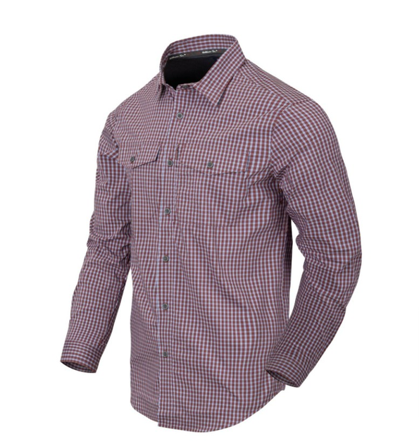 Рубашка (Скрытое ношение) Covert Concealed Carry Shirt Helikon-Tex Scarlet Flame Checkered XL Тактическая мужская - изображение 1