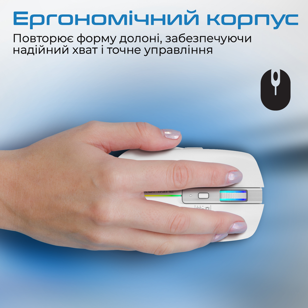 Мышь Promate Kitt Wireless White (kitt.white) - изображение 2