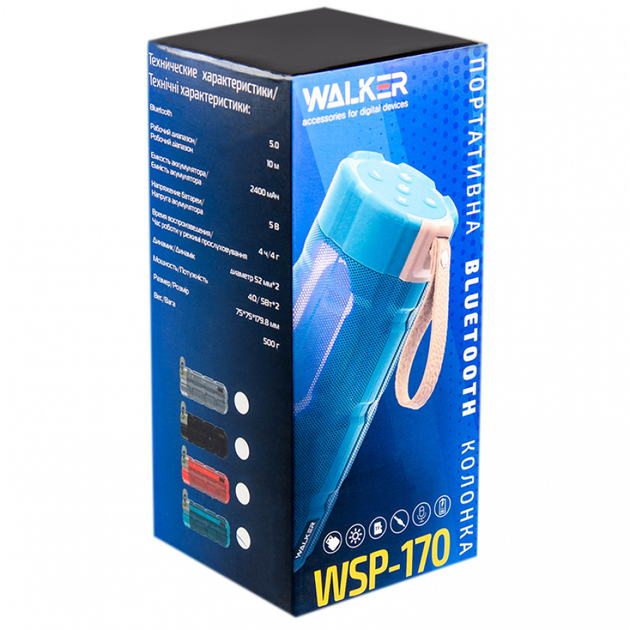 Портативная колонка WALKER WSP-170 blue - изображение 4