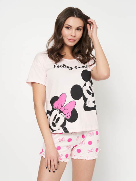 Акція на Піжама (футболка + шорти) жіноча бавовняна Disney Minnie WE3615 S Рожева від Rozetka