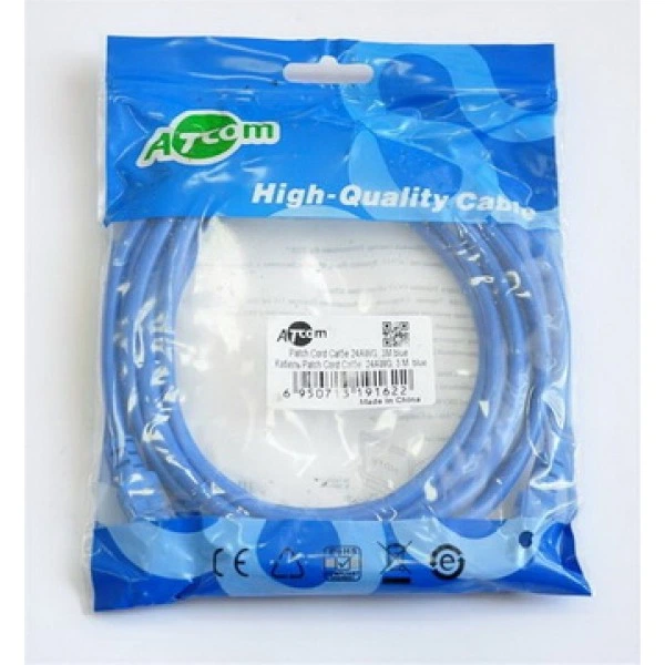 Патч-корд литий, UTP, RJ45, Cat.5e, 3m, синій – фото, відгуки ...