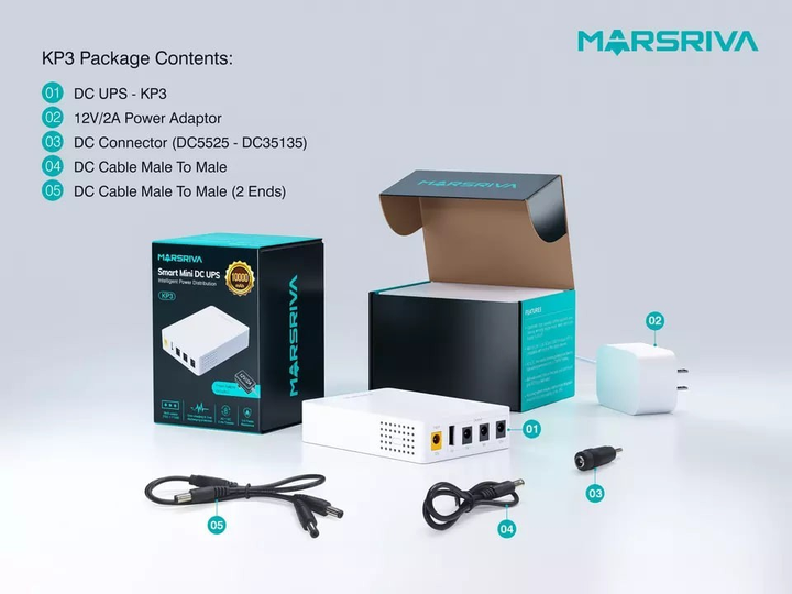 Mini UPS MARSRIVA KP3 10000mAч для роутера 5V /9V/ 12V источник питания ...
