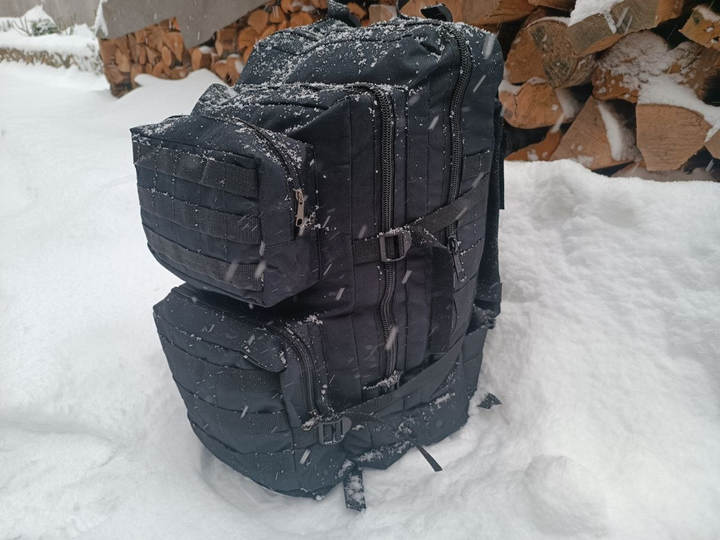 Військовий рюкзак на 60 літрів із системою MOLLE армійський тактичний рюкзак колір чорний для ЗСУ - зображення 1