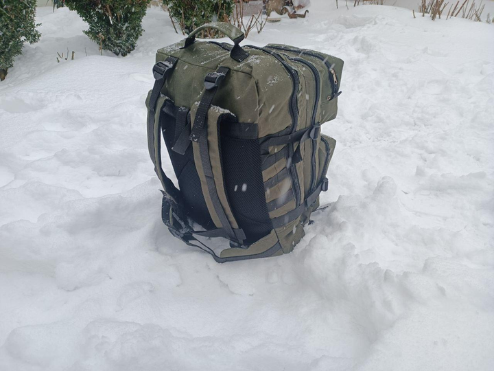 Військовий рюкзак на 60 літрів із системою MOLLE армійський тактичний рюкзак колір олива для ЗСУ - зображення 2