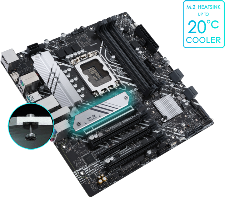 Материнська плата Asus PRIME B660M-A AC D4 (s1700, Intel B660, PCI-Ex16 ...