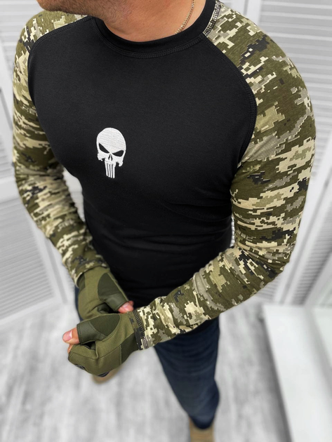 Армейська футболка Punisher Чорний Піксель L - зображення 1