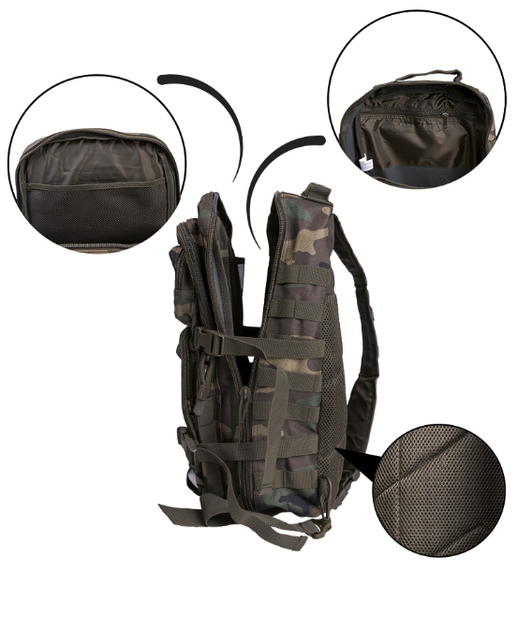 Рюкзак однолямковий тактичний військовий Mil-Tec 29 л Камуфляж - зображення 2