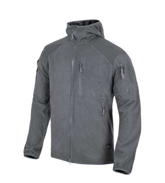 Куртка Alpha Hoodie Jacket - Grid Fleece Helikon-Tex Shadow Grey XXXL Тактична - зображення 1
