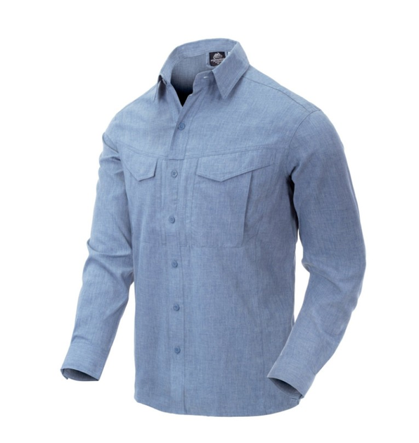 Сорочка Defender MK2 Gentleman Shirt Helikon-Tex Melange Light Blue XXXL Тактична чоловіча - зображення 1