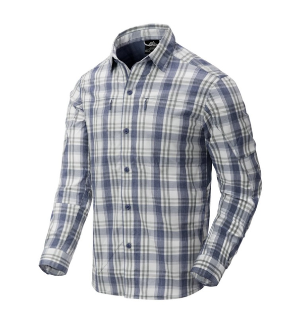 Рубашка (Нейлон) Trip Shirt - Nylon Blend Helikon-Tex Indigo Plaid L Тактическая мужская - изображение 1
