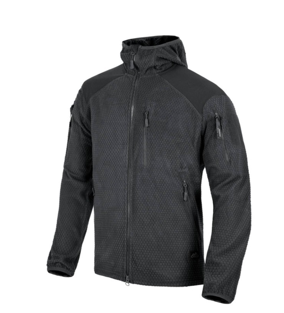 Куртка Alpha Hoodie Jacket - Grid Fleece Helikon-Tex Black M Тактическая - изображение 1