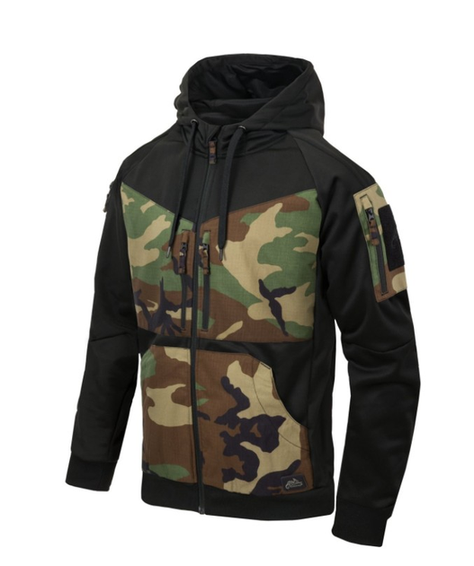 Куртка толстовка (Худи) Rogue Hoodie (Fullzip) Helikon-Tex Black US Woodland 2XL Тактическая мужская - изображение 1