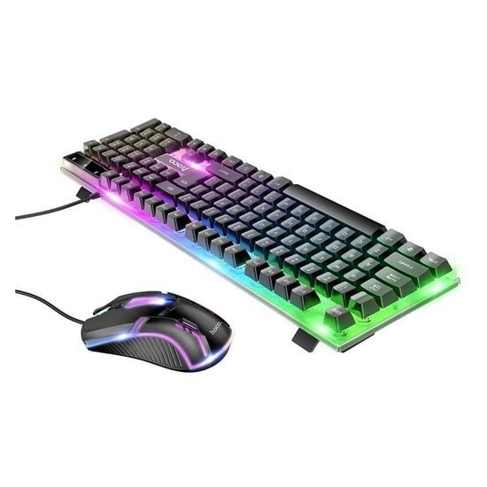 Ігровий набір 2 в 1 клавіатура і мишка HOCO з RGB підсвіткою чорний - зображення 2