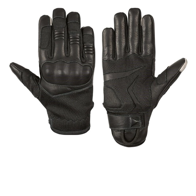 Тактичні сенсорні шкіряні рукавички Holik Beth black розмір S - зображення 1
