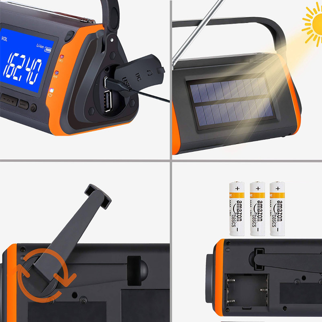 Фонарь кемпинговый с динамо KAYINOW 088 4000 mAh FM AM радио повербанком - изображение 4