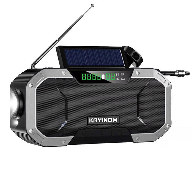 Динамо-фонарик KAYINOW 580F 5000 mAh Gray Led с радиоприемником и павербанком - изображение 1