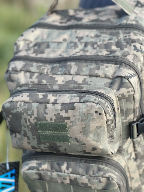 Універсальний рюкзак тактичний 20 літрів, військовий рюкзак водовідштовхуючий із щільної тактичної тканини Піксель - зображення 2