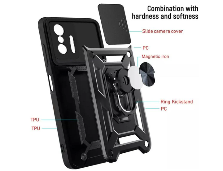 Удароміцний чохол Camshield Serge Ring for Magnet для Xiaomi 11T / 11T Pro - Фото 2 Удароміцний чохол Camshield Serge Ring for Magnet для Xiaomi 11T / 11T Pro - зображення 2