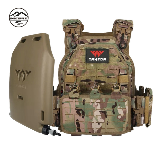 Плитоноска з Гідратором Yakeda VTS-6026 Cordura 1000D MULTICAM Розвантажувальний жилет тактичний Швидкознімна - зображення 1