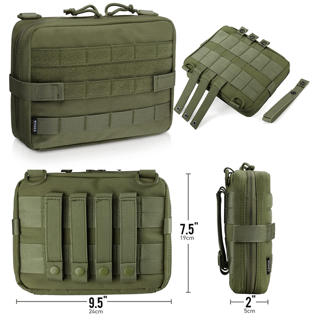 Сумка адмінка WYNEX Tactical Molle Нейлон 1000D 25х19х6см Олива - зображення 2