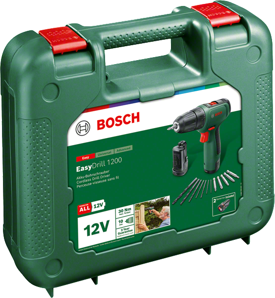 Акумуляторний дриль-шурупокрут Bosch EasyDrill 1200 2 акумулятори + набір свердел і біт (06039D3007) - Фото 4 Акумуляторний дриль-шурупокрут Bosch EasyDrill 1200 2 акумулятори + набір свердел і біт (06039D3007) - зображення 4