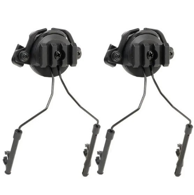 Кріплення до активних навушників на тактичний шолом. адаптер (чорний) - зображення 1