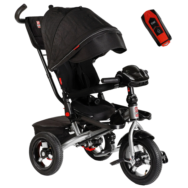 Триколісний велосипед з батьківською ручкою і пультом Best Trike від 18 місяців Чорний - Фото 1 Триколісний велосипед з батьківською ручкою і пультом Best Trike від 18 місяців Чорний - зображення 1