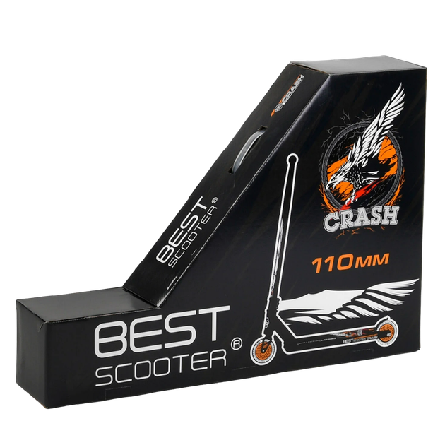 Самокат трюковый двухколесный с алюминиевыми пегами Best Scooter CRASH Черный с красным - изображение 4