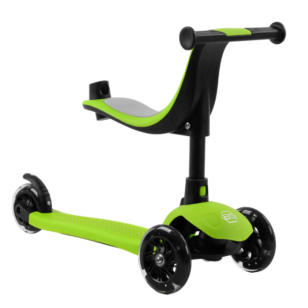 Трехколесный самокат со светящимися колесами и родительской ручкой Best Scooter Салатовый - Фото 2 Трехколесный самокат со светящимися колесами и родительской ручкой Best Scooter Салатовый - изображение 2