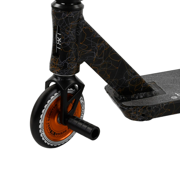 Самокат трюковый двухколесный с алюминиевыми пегами Best Scooter CRASH Черный с оранжевым - изображение 3