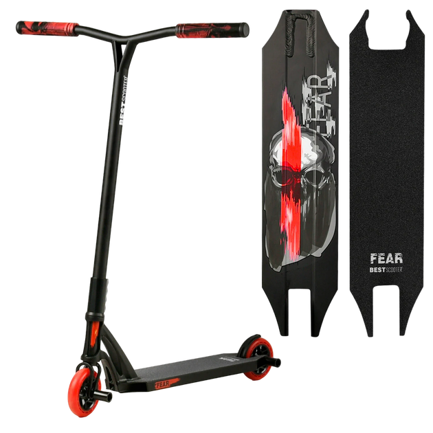 Самокат трюковый двухколесный с алюминиевыми пегами Best Scooter FEAR Черный с красным - Фото 1 Самокат трюковый двухколесный с алюминиевыми пегами Best Scooter FEAR Черный с красным - изображение 1