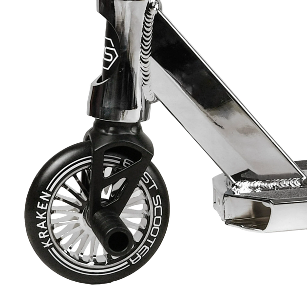 Самокат трюковий двоколісний з алюмінієвими пегами Best Scooter Kraken Чорний з білим - зображення 5