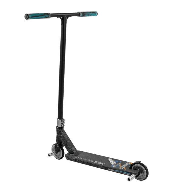 Самокат трюковый двухколесный с алюминиевыми пегами Best Scooter CRASH Черный с голубым - изображение 2