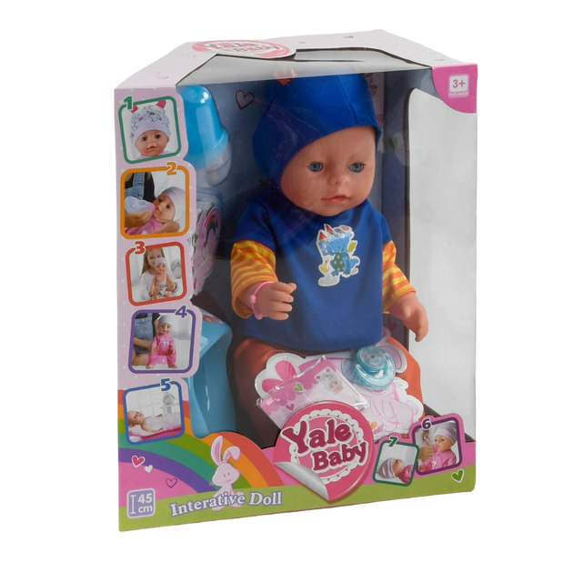 Кукла пупс мальчик, интерактивный Yale Baby 8 функций, с аксессуарами - Фото 1 Кукла пупс мальчик, интерактивный Yale Baby 8 функций, с аксессуарами - изображение 1
