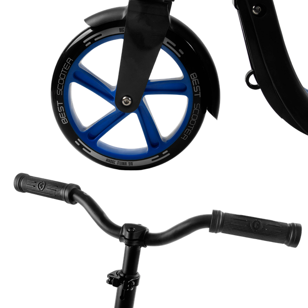 Самокат двоколісний з великими колесами і підніжками Best Scooter Синій - Фото 2 Самокат двоколісний з великими колесами і підніжками Best Scooter Синій - зображення 2