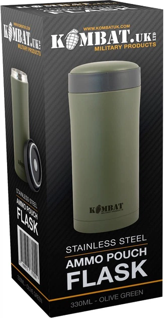 Термос Kombat Ammo Pouch Flask 330 мл Оливковий (kb-af-olgr) - Фото 2 Термос Kombat Ammo Pouch Flask 330 мл Оливковий (kb-af-olgr) - зображення 2