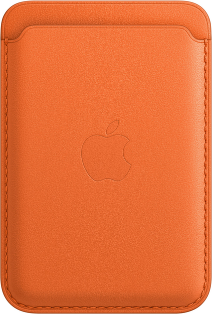 Etui plecki Apple MagSafe Leather Wallet do Apple iPhone Orange (MPPY3) - obraz 1