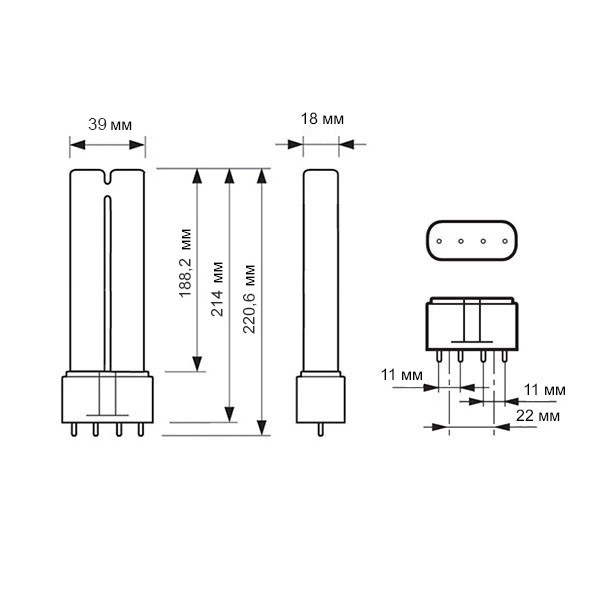 Лампа для лечения желтухи PHILIPS PL-L 18W/52/4P 2G11 (927904105206 ...