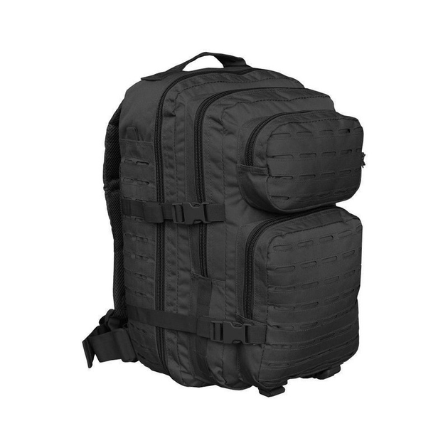 Рюкзак Mil-Tec 36 л Чорний Assault Laser Cut L BLACK 51 x 29 x 28 cm з базою для модульної системи MOLLE повсякденний для прогулянок на природі риболовлі - зображення 1