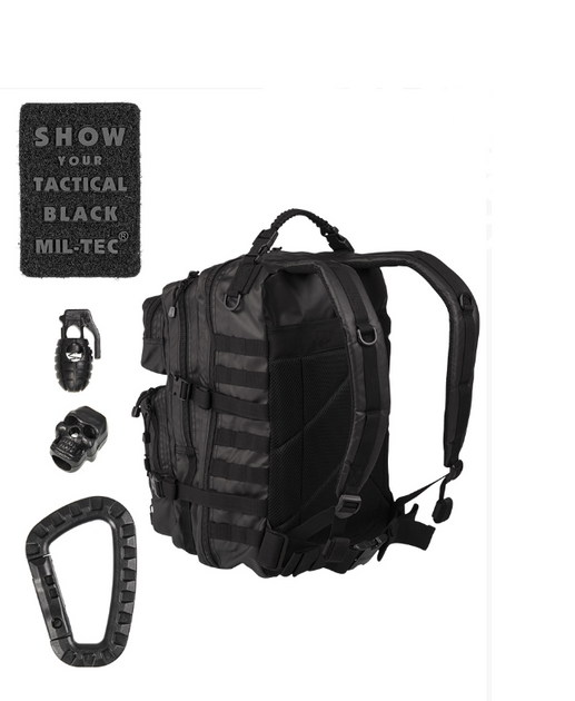 Рюкзак Mil-Tec 36 л Чорний US ASSAULT PACK LG TACTICAL (14002288-36) - изображение 2