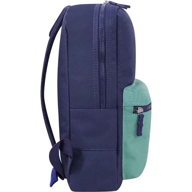 Молодежный рюкзак mini для парня Bagland 8 л из ткани чернильный с зеленым накладным карманом - Фото 2 Молодежный рюкзак mini для парня Bagland 8 л из ткани чернильный с зеленым накладным карманом - изображение 2
