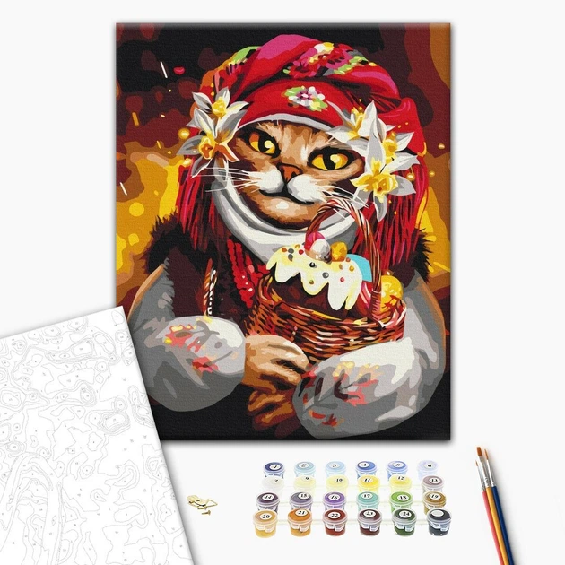 Картина по номерам Пасхальная кошка Марианна Пащук 40 х 50 Brushme BS53428 - Фото 2 Картина по номерам Пасхальная кошка Марианна Пащук 40 х 50 Brushme BS53428 - изображение 2