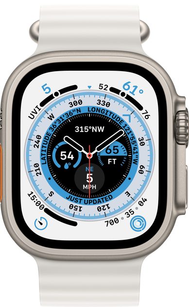 Smartwatch Apple Watch Ultra GPS + Cellular 49mm Titanium Case with White Ocean Band (MNHF3) - obraz 3