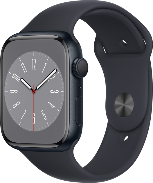 Smartwatch Apple Watch Series 8 GPS 45mm Midnight Aluminium Case with Midnight Sport Band (MNP13) - obraz 1