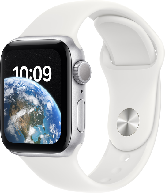 Smartwatch Apple Watch SE (2022) GPS 40mm Silver Aluminium Case with White Sport Band (MNJV3) - obraz 1