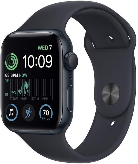 Smartwatch Apple Watch SE (2022) GPS 44mm Midnight Aluminium Case with Midnight Sport Band (MNK03) - obraz 2