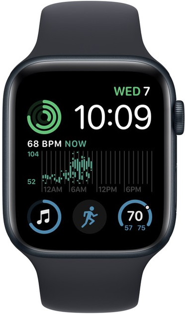 Smartwatch Apple Watch SE (2022) GPS 44mm Midnight Aluminium Case with Midnight Sport Band (MNK03) - obraz 4